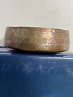 Antique Middle Eastern Copper Bowl Hammered  Etched 8   
