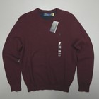 Polo Ralph Lauren Sweater Pony Cotton Textured Knit Men s Size M Crewneck Wine