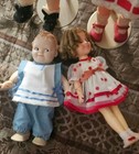 4 Ea  Vintage Plastic Doll With 1 Ea Glass Doll Total Of 5 Dolls Total
