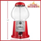 15  Gumball Machine With Coin Bank - Red  Vintage Bubble Gum Candy Dispenser