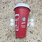 Starbucks 2025 Red Holiday Reusable Cup White Lid Cheers Design Coffee Tea