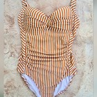 Nip Tuck Swim Striped One Piece Swimsuit Size 4 S Tummy Control Ruched Slimming