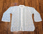 Fabulous Vtg 1930s 1940s Hand Embroidered Blouse Bohemian Cottagecore Sheer L 4c