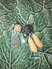 Vintage Native American Tiny Beaded Leather Moccasins Indian Souvenir  2 Pairs