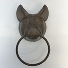 Vintage Large Cast Iron Pig Head Wall Hung Towel Holder Hog Head Heavy