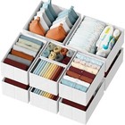Drawer Organizer Clothes Set Of 12 - Dresser Organizer 12 Baskets White-grey