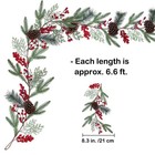 Artificial Christmas Pine Garland With Spruce Cypress Pinecones  Red   Winter   