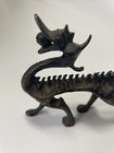 Chinese Bronze Copper Statue Hand Carved Dragon Pen Holder Figurines