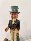 Vintage Reproduction Cast Iron Painted Uncle Sam Mechanical Coin Bank