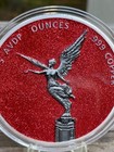 2026 Libertad 5oz Copper Colorized High Relief Orange Diamond Dusted In Capsule