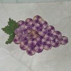 Crochet Purple Grape Cluster Bottle Cap Trivet Hot Pad Hand Made Vintage See