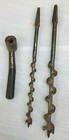 Antique Old Vintage Set Of 2 Irwin 8 12  Auger Bit With Horn  Handle Made In Usa