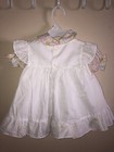 Vintage 2 Piece Girl Dress Embroidery 18m Floral Preppy Classic Short Sleeve Fun