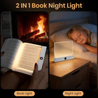 Smart Flat Book Light  Rechargeable Clear Led Reading Lamp With 3 Colors   Timer
