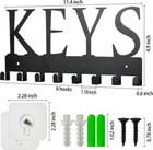 Key Holder For Nail-free Key Organizer Wall Mounted Hooks Metal Rack Black New 