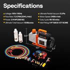 3 4 Hp 7 2cfm 2 Stage Hvac Vacuum Pump And 4 Way Manifold Gauge Kit With Hoses