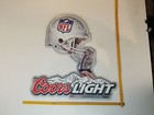 Coors Light Beer Tin Sign Nfl Football Helmet Tacker Man Cave Bar Pub New Cond