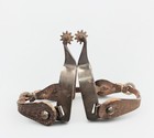 Mens Spurs Collectable Vintage Western Cowboy Spurs Bronze Metal Silver-tone 