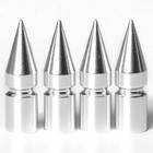 Circuit Performance Series Silver Aluminum Spiked Valve Stem Caps  set Of 4  Vc6