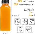 100pcs 12oz Plastic Juice Bottles With Caps  Sticker Labels  Brush   12oz Plasti