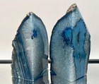Large Blue Agate Crystal Bookends Home Decor Office Gift Natural Agate Quartz