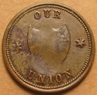 1863 Civil War Token 108 201a R3 Au     George Washington   Our Union Shield   