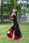 Glass Ornament Doberman W holiday Bulb Dog Christmas Ornament Retired