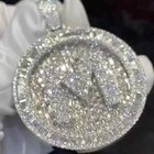 3 30ct Baguette Cut Real Moissanite Customize Letter Pendant 925 Sterling Silver