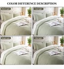 Nexhome Pro Cotton Duvet Cover Twin Size Linen Look Green Organic Natural