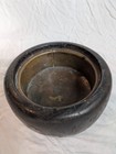 Vintage Japanese Wood Hibachi Lacquer Charcoal Brazier Inlayed Leaf Pattern