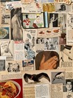 Lot Of 100  Vintage Antique Ephemera 1930s-1970s small Ads   Cutouts collage 