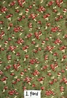 Lot Of 4 Pieces Green Prints Cotton Quilting  Sewing Fabric Over 4 Yards Total