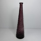 Mcm Dark Purple Made In Italy Glass Genie Wave Bottle Decanter 22  Tall