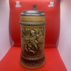 Vintage Gerz German Beer Stein W rein Zinn Pewter Lid