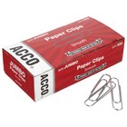 Acco Paper Clips  Jumbo  Smooth  100 Clips box  1 Box  72580 