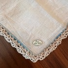 Vtg 3 New Blue Crochet Tatting Edge 10  11  12    Linen Handkerchief Bride Wedding