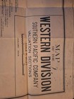 1944 Southern Pacific Railroad  Western Division Map Oakland