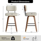 Swivel Bar Stools Set Of 2 26  Upholstered Faux Leather Counter Height Barstools