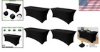 Stretchy Black Table Cover 6ft - Ideal For Wedding   Banquet