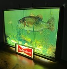 Rare Vtg 1950s Budweiser Beer Draught Beer Largemouth Bass Fish Bar Light Sign 