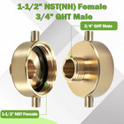 1-1 2  Nst  nh  Female X 3 4  Ght Male Brass Fire Hydrant Adapter With Pin Lug F
