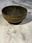Antique Indian Brass Bowl Handhammered Floral Engraving