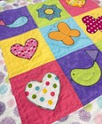 Baby Quilt Girl s Handmade Patchwork Multicolor  Blanket 40  X 40  Appliqued New
