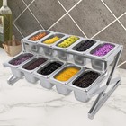 10 spice Box W  Handle Organizer Shelf 2-tier 201 Stainless Steel Seasoning Rack