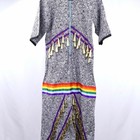 Handmade Jingle Dress Women S M Black White Floral Rainbow Ribbon Powwow Regalia