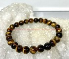 Wholesale 6 Pcs Natural Tiger Eye 8mm 7 5  Crystal Healing Stretch Bracelet