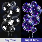 10-50pcs Led Light Up Clear Bobo Balloons 20  String Lights Birthday Christmas
