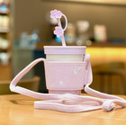 New 2024 China Starbucks Spring Pink Sakura 12oz Ss Straw Cup With Cup Sleeve