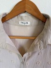 Textured Cream Long-sleeve Dress Shirt
