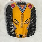 Justo Xuana Oaxacan Wood Carving Mini Masks Signed 2in Lion Jaguar Big Cat Combo